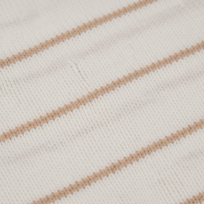 Beige Striped White Knit Playsuit