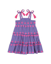 Bella Girl's Tassel Tie Sundress Perwinkle Embroidery image 0