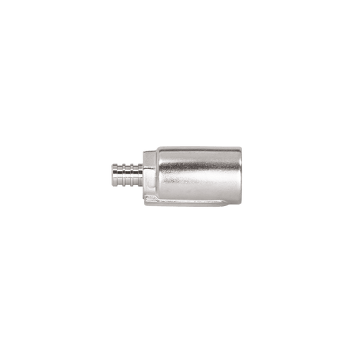 A product shot of the half inch straight PEX crimp inlet.