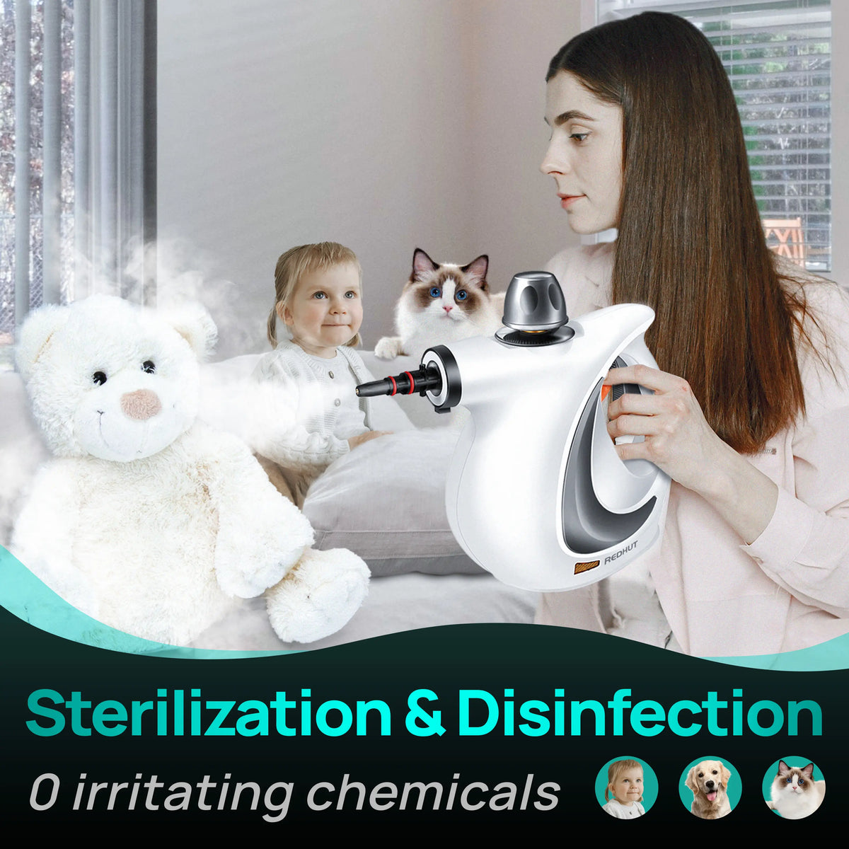 🔥 Fall Sale – Portable Handheld Steam Cleaner with 12 Accessories