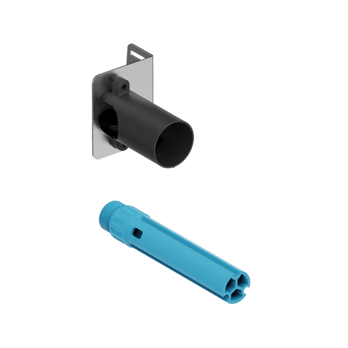 A product shot of the bracket mounting sleeve v1+ and test plug.|44292324393210