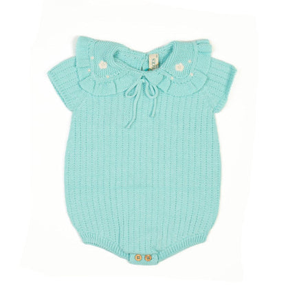 Aquamarine Crochet Collar Romper image 0