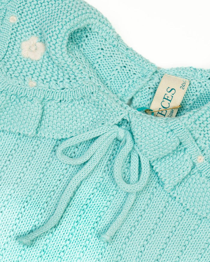 Aquamarine Crochet Collar Romper image 1