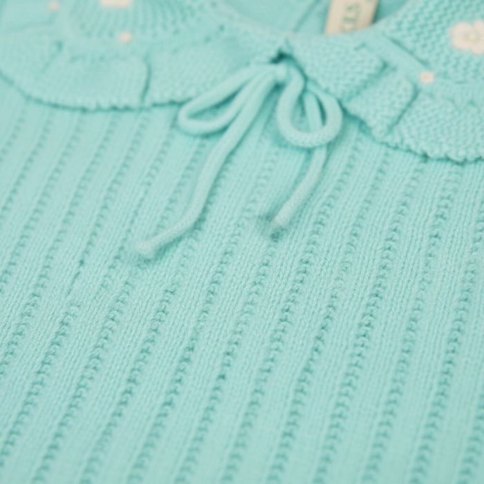 Aquamarine Crochet Collar Romper
