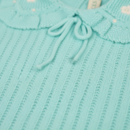 Aquamarine Crochet Collar Romper