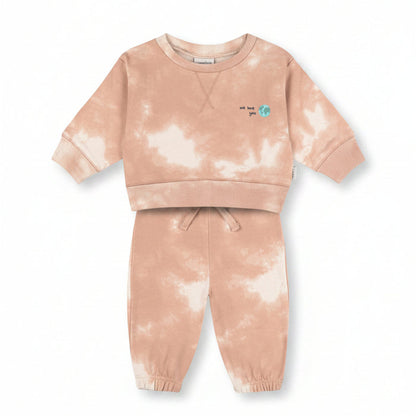 Babies Beige Batic Sweatshirt &  Pants Set image 0
