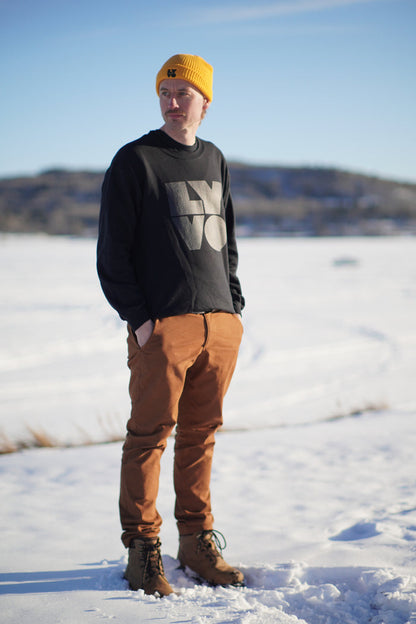 Lyvo Cycling Block Fisherman beanie with embroidery, showcasing a stylish knit hat with detailed stitched design.