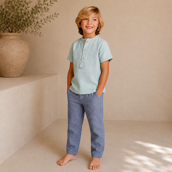 Blue Linen Pants