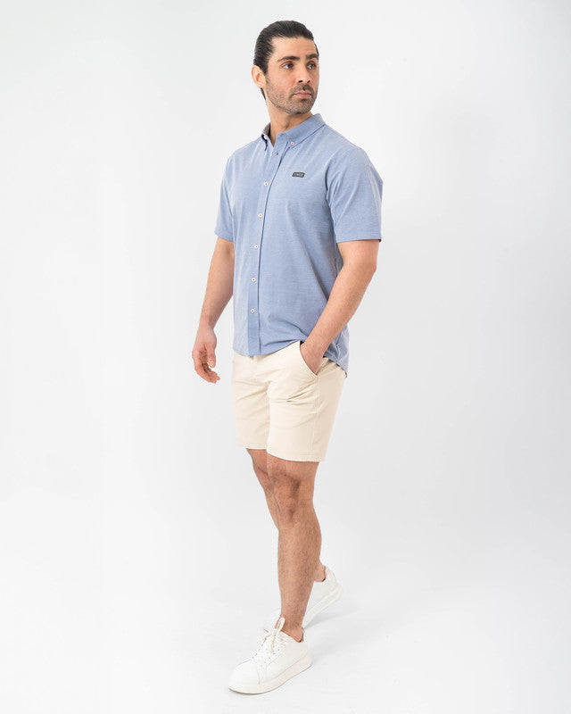 Camisa MAJA® Oxford, Azul cielo, detalle, fit Slim, Poliéster, con Tela estiramiento 4 vías, ideal para oficina