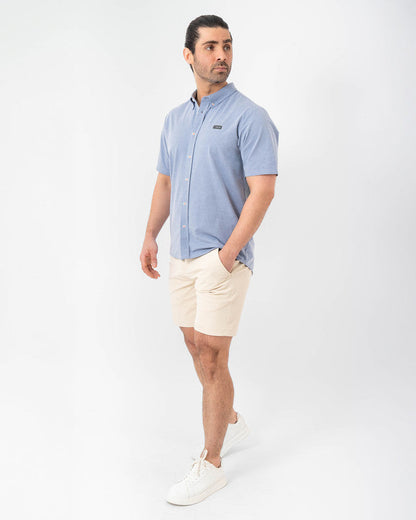 Camisa MAJA® Oxford, Azul cielo, detalle, fit Slim, Poliéster, con Tela estiramiento 4 vías, ideal para oficina