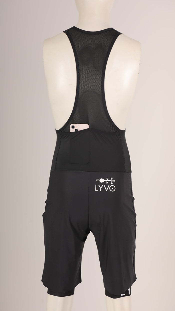 Casual Look Padded Cargo Bib Short Rear view - Lyvo Cycling