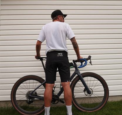 2‑in‑1 Cargo Bib Short – Model Wearing Over‑Shorts- Lyvo Cycling