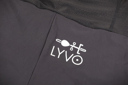 Lyvo Logo close up on rear of shorts- Lyvo Cycling