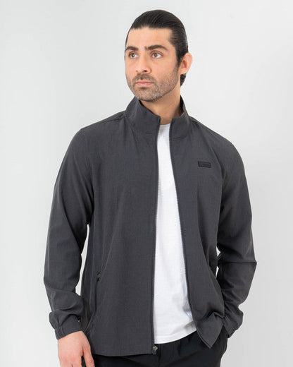 Chamarra MAJA® Ligera, Negro, vista frontal, fit Relajado, Poliéster, con Tela estiramiento 4 vías, para uso casual o entrenamiento