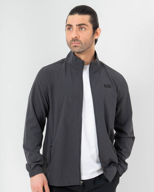 Chamarra MAJA® Ligera, Negro, vista frontal, fit Relajado, Poliéster, con Tela estiramiento 4 vías, para uso casual o entrenamiento