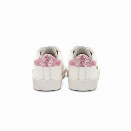 Charlotte Smiley Face Fuzzy Patch Sneakers