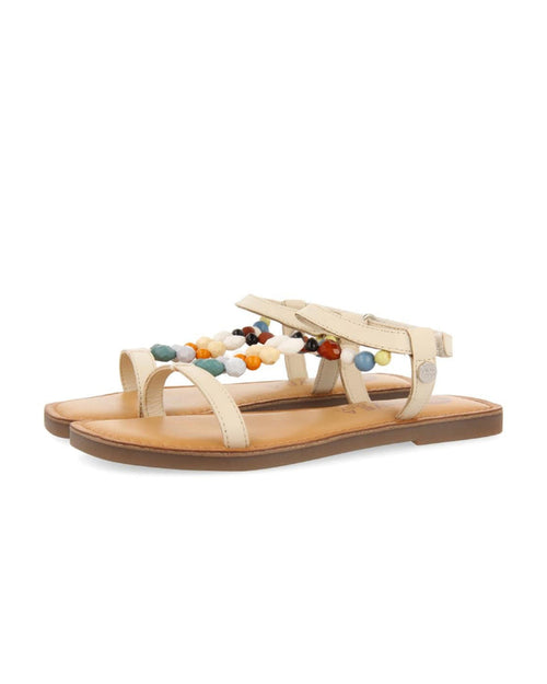 Croze Girls Decorated Off White Leather Sandals - Off White, 33 image