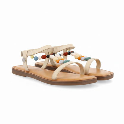 Croze Girls Decorated Off White Leather Sandals image 0