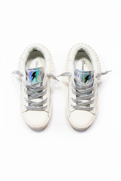 Gia Pearl Iridescent Lightning Bolt Sneakers image 1