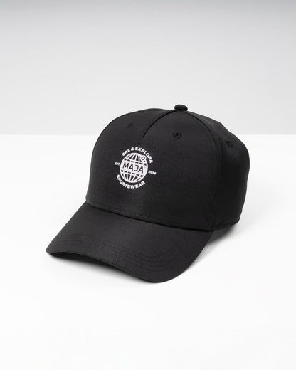 Gorra Snapback Emblema Explorer, Negro, vista frontal, Algodón, protección solar y estilo casual