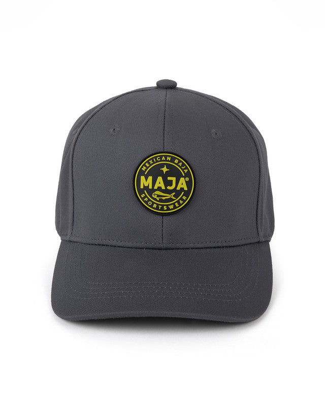 Gorra Snapback Emblema MAJA®, Gris oscuro, vista frontal, Algodón, protección solar y estilo casual