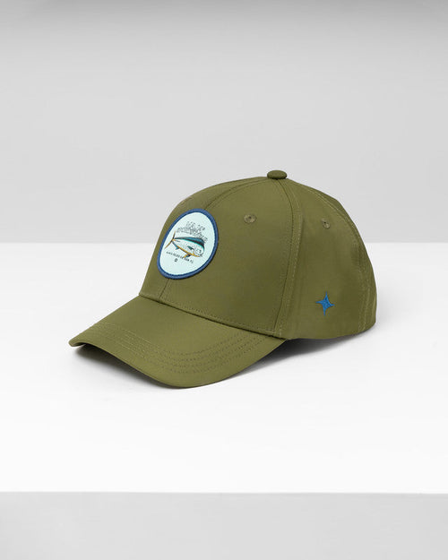 Gorra Snapback Emblema, Verde, vista frontal, Nylon, protección solar y estilo casual