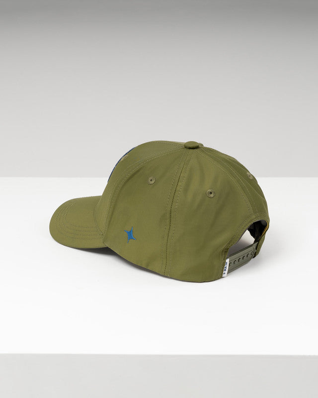 Gorra Snapback Emblema, Verde, vista posterior, Nylon, protección solar y estilo casual