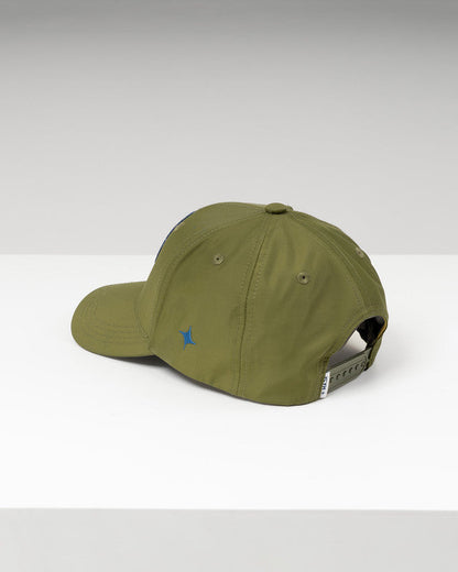 Gorra Snapback Emblema, Verde, vista posterior, Nylon, protección solar y estilo casual