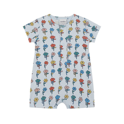 Graphic Flowers Short Sleeve Playsuit image 0