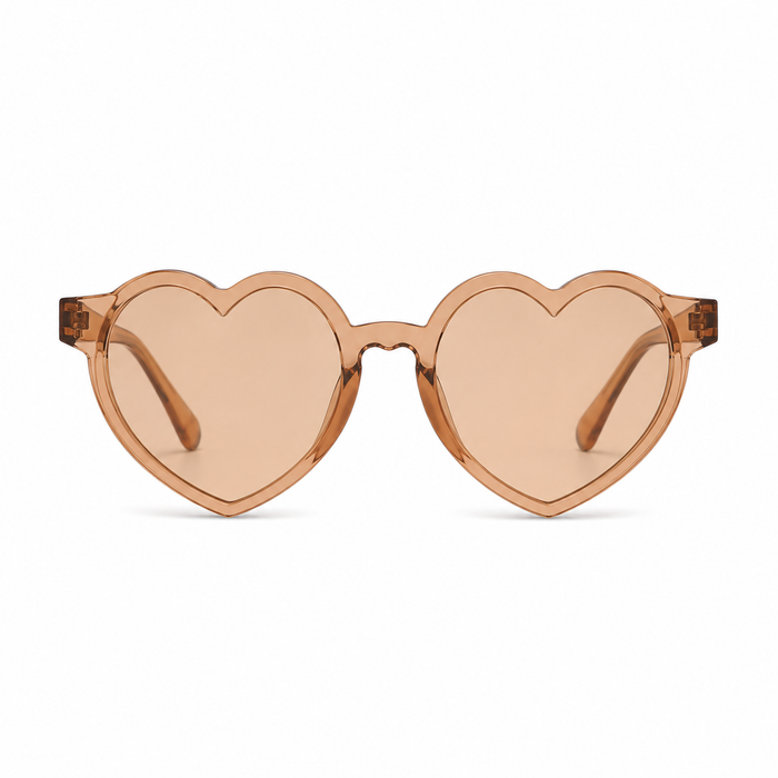 Heart Clear Brown Sunglasses