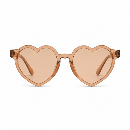 Heart Clear Brown Sunglasses