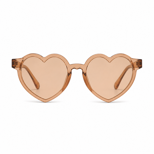 Heart Clear Brown Sunglasses