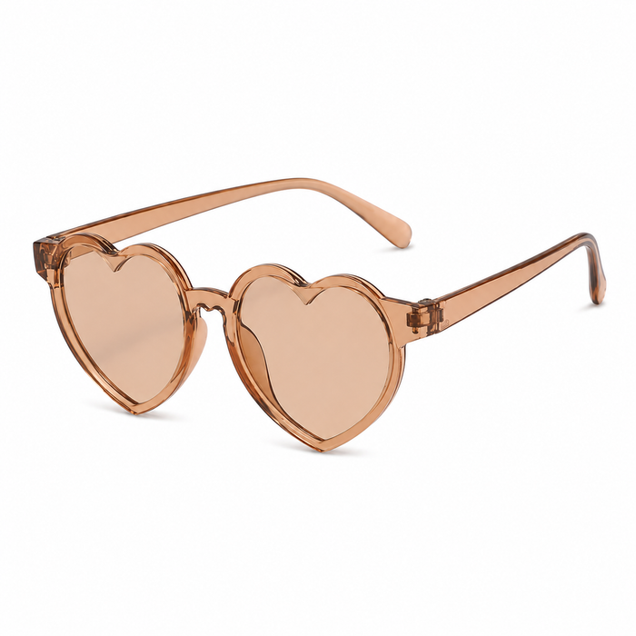 Heart Clear Brown Sunglasses