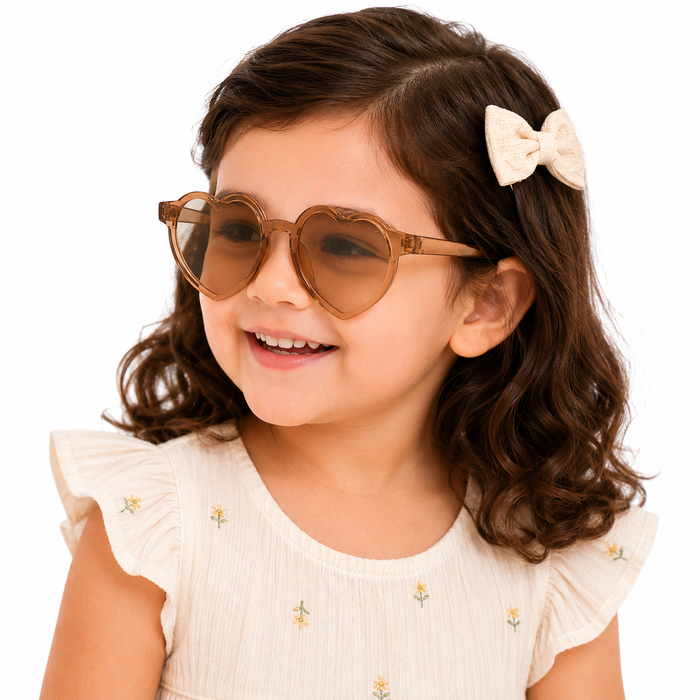 Heart Clear Brown Sunglasses
