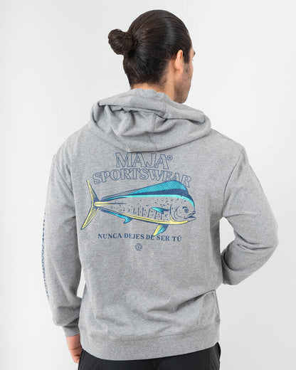 Hoodie MAJA® Boreal, Gris, vista posterior, fit Slim, Poliéster, con Tela Transpirable, perfecta para climas fríos
