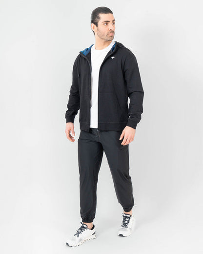 Hoodie MAJA® Boreal, Negro, vista lateral, fit Slim, Poliéster, con Tela Transpirable, perfecta para climas fríos