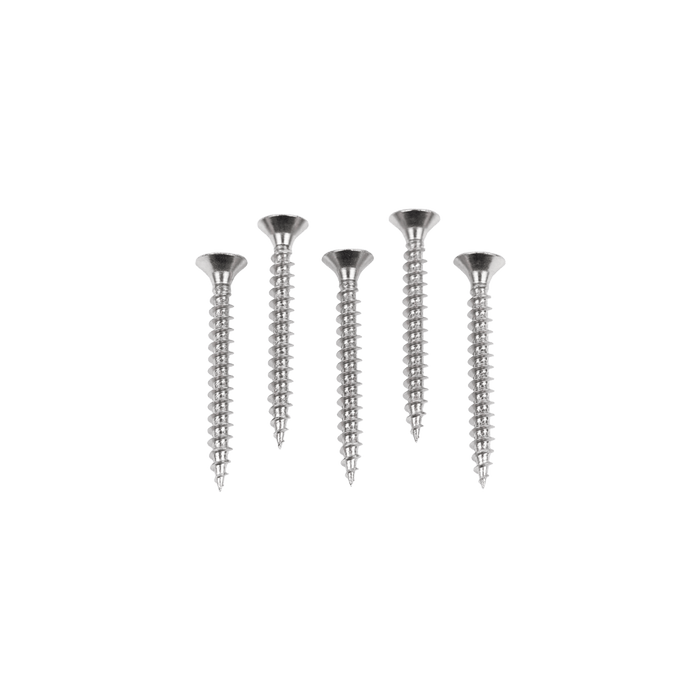 A product shot of 5 hydrant mounting screws.