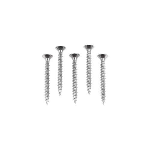 A product shot of 5 hydrant mounting screws.