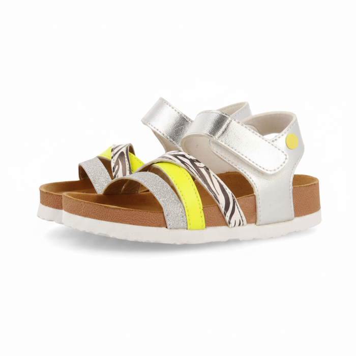 Itinga Girls Silver Footbed Sandals With Glittery Details image 0