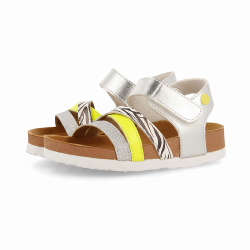 Itinga Girls Silver Footbed Sandals With Glittery Details image 0