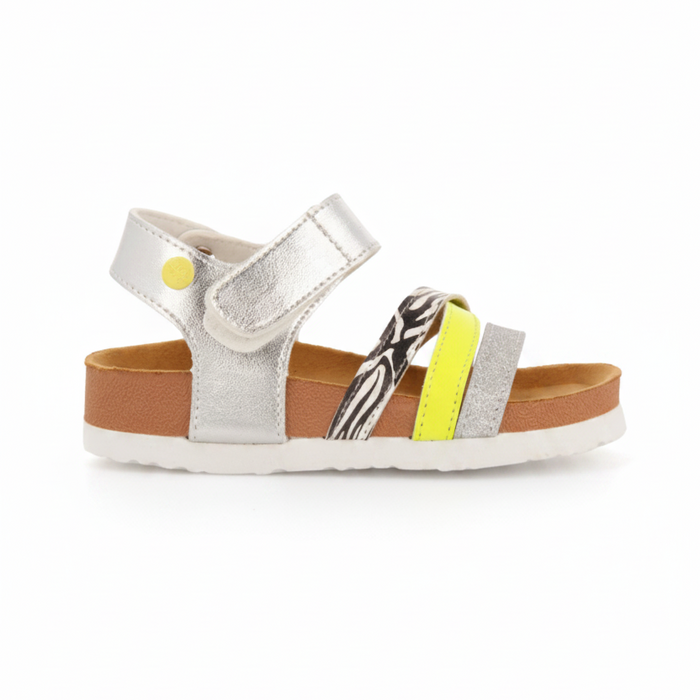Itinga Girls Silver Footbed Sandals With Glittery Details image 2