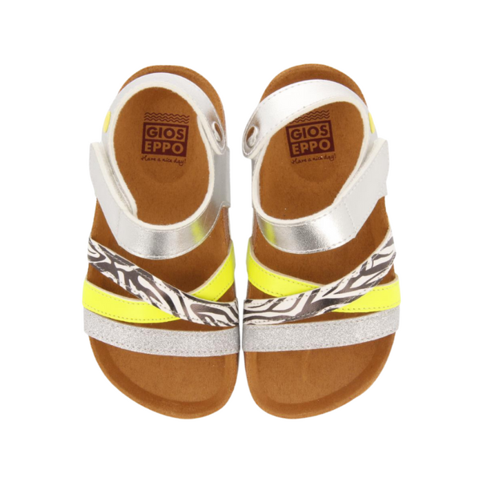 Itinga Girls Silver Footbed Sandals With Glittery Details image 1