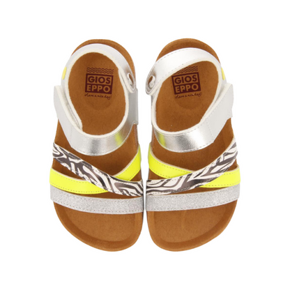 Itinga Girls Silver Footbed Sandals With Glittery Details image 1