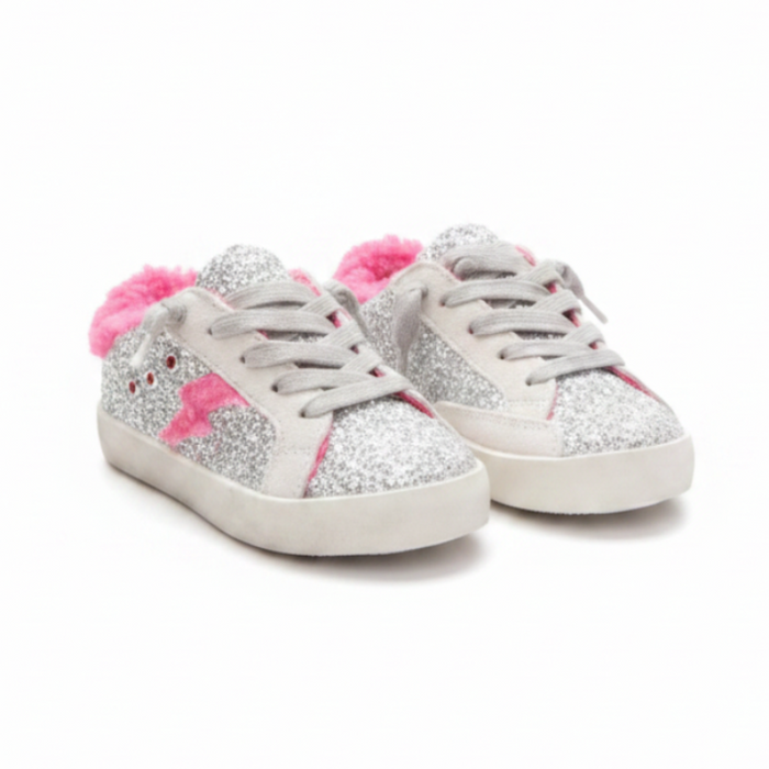 Ivy Glitter Fuzzy Bolt Sneakers