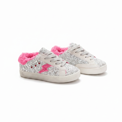 Ivy Glitter Fuzzy Bolt Sneakers image 0