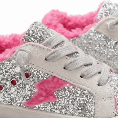 Ivy Glitter Fuzzy Bolt Sneakers