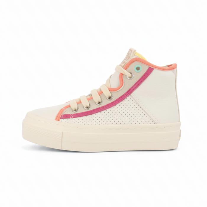 Lajinha Girls White Boot Sneakers With Colourful Details image 1