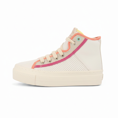 Lajinha Girls White Boot Sneakers With Colourful Details image 1