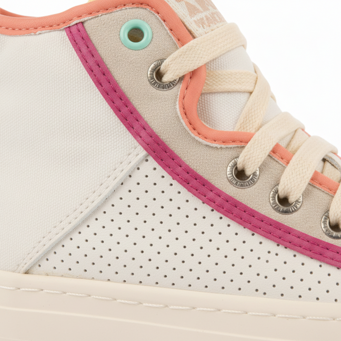 Lajinha Girls White Boot Sneakers With Colourful Details