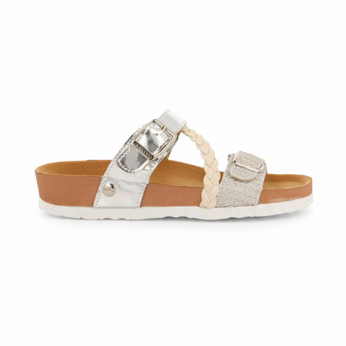 Macasar Girls Silver Footbed Sandals image 1